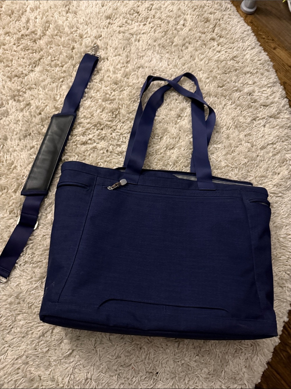 Navy Travel Tote / Laptop Bag - Versatile Carryall - Never used!